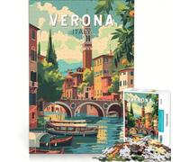 Puzzle per adulti da 1000 pezzi, Verona, Italia, giocattolo educativo, difficile, lista dei desideri con Babbo Natale 50x75cm