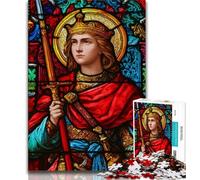 Puzzle per adulti da 1000 pezzi, Vetrata di San Giovanni Battista, Aiuta il cervello a esercitare i giocattoli avvincenti per coltivare la pazienza, Regalo per compleanni (38x26cm)