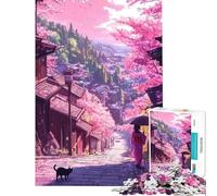 Puzzle per adulti da 1000 pezzi Via dei ciliegi in fiore giocattolo decorativo per la casa analisi e logica regalo per amici e familiari (38x26cm)