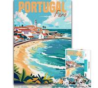 Puzzle per adulti da 1000 pezzi, viaggio a Faro, Portogallo, per ammazzare il tempo in vacanza, per migliorare l'amore tra coppie dai 14 anni in su, 38x26cm