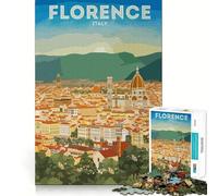 Puzzle per adulti da 1000 pezzi, viaggio a Firenze, taglio preciso, gioco cognitivo, rilassante, decorazione natalizia da parete (38x52cm)