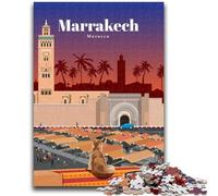 Puzzle per adulti da 1000 pezzi Viaggio a Marrakech Puzzle per adolescenti, Passa il tempo durante le vacanze a casa con pezzi completamente interconnessi di forma casuale (50x75cm)