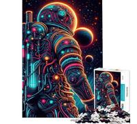 Puzzle per adulti da 1000 pezzi viaggio spaziale al neon gioco rilassante regalo di compleanno (dimensioni 38x26cm)