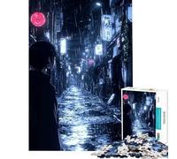 Puzzle per adulti da 1000 pezzi Vicolo della notte piovosa attività divertenti da fare a casa migliora la memoria gioco pratico per ragazzi dai 14 anni in su (38x26cm)