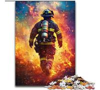 Puzzle per adulti da 1000 pezzi Vigile del fuoco, familiari e amici, sfida rompicapo (dimensioni 50x75cm)