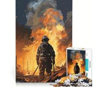 Puzzle per adulti da 1000 pezzi, Vigile del fuoco, Giocattolo decorativo da parete, Stimolante da completare, Ideale come regalo per tutta la famiglia 38x26cm