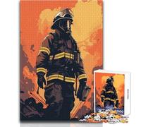 Puzzle per adulti da 1000 pezzi Vigile del fuoco, perfetto per le ore di svago tranquille, giocattolo di alta qualità con taglio preciso, dimensioni 38x52cm