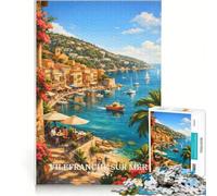 Puzzle per adulti da 1000 pezzi, Vilefranche-sur-Mer, Francia, gioco rompicapo, per divertimento in famiglia, per rafforzare l'amore tra le coppie 38x26cm