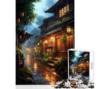 Puzzle per adulti da 1000 pezzi Village Rain Street Giocattoli antistress Ottimo regalo per gioco educativo Lista dei desideri con Babbo Natale Dimensioni 50x75cm