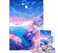Puzzle per adulti da 1000 pezzi villaggio greco in stile Lofi pastello gioco pratico sfida per l'intelligenza giocattolo avvincente regalo di compleanno per donne (dimensioni 75x50cm)