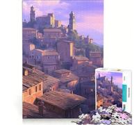 Puzzle per adulti da 1000 pezzi villaggio medievale in cima a una collina gioco pratico rilassante e stimolante per la mente regalo di compleanno regalo di viaggio 38x26cm