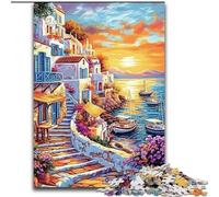 Puzzle per adulti da 1000 pezzi "Villaggio sul mare" Puzzle da 1000 pezzi per il divertimento in famiglia, perfetto per le vacanze e le serate di gioco interattive (dimensioni 26x38cm)