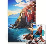 Puzzle per adulti da 1000 pezzi "Visita Cinq Terre" gioco rilassante decorazione per la casa regalo di compleanno e originale 38x52cm
