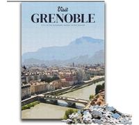 Puzzle per adulti da 1000 pezzi Visita Grenoble Difficile da completare ma divertente e umoristico con poster abbinato e foglio di quiz (38x52cm) 1000 pezzi
