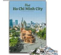 Puzzle per adulti da 1000 pezzi "Visita Ho Chi Minh City" Difficile da completare ma divertente e umoristico, con poster abbinato e foglio di quiz (38x52cm) 1000 pezzi