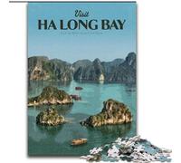 Puzzle per adulti da 1000 pezzi Visita la baia di Ha Long Gioco educativo per famiglie con pezzi completamente interconnessi di forma casuale (50x75cm) 1000 pezzi