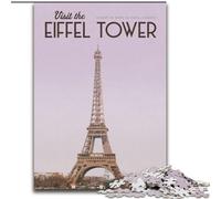 Puzzle per adulti da 1000 pezzi Visita la Torre Eiffel Difficile da completare ma divertente e umoristico con poster abbinato e foglio di quiz (26x38cm) 1000 pezzi
