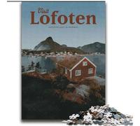 Puzzle per adulti da 1000 pezzi Visita le isole Lofoten Difficile da completare ma divertente e umoristico con poster abbinato e foglio di quiz (38x52cm) 1000 pezzi