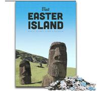 Puzzle per adulti da 1000 pezzi Visita l'Isola di Pasqua, per bambini dai 14 anni in su, gioco educativo, sfida, regalo per compleanni, 50x75cm