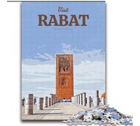 Puzzle per adulti da 1000 pezzi Visita Rabat, apprendimento educativo, ideale come regalo per tutta la famiglia, 75x100cm