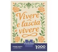 Puzzle Per Adulti Da 1000 Pezzi Vivere E Lascia Vivere Italian Phrase Puzzle Per Adulti Gioco Per Famiglie Taglio Di Precisione Regali Unici Per Compleanno E Natale 70x50cm/1000pcs