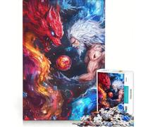 Puzzle per adulti da 1000 pezzi: Volpe a Nove Code e Jutsu di Ghiaccio gioco per famiglie migliora la memoria ideale come regalo per tutta la famiglia 38x26cm