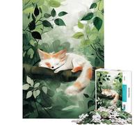 Puzzle per adulti da 1000 pezzi: Volpe addormentata nella foresta Puzzle da 1000 pezzi per la decorazione della casa antistress divertimento in famiglia e serate di gioco (38x52cm)