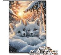 Puzzle per adulti da 1000 pezzi, Volpe bianca addormentata, rompicapo stimolante, attività per famiglie, decorazione per la casa, regalo di Natale, 50x75cm