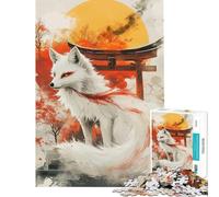 Puzzle per adulti da 1000 pezzi volpe bianca con coda rossa gioco di puzzle da 1000 pezzi decorazione da parete per divertimento in famiglia regalo di compleanno (50x75cm)