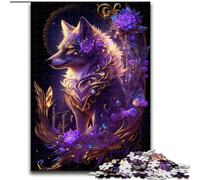 Puzzle per adulti da 1000 pezzi Volpe Bianca Cosmica in cartone, dimensioni 26x38cm, rompicapo fai da te stimolante per adolescenti