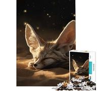 Puzzle per adulti da 1000 pezzi Volpe del deserto addormentata nel deserto Gioco intellettuale e rilassante ideale per incastri a mano libera Ottimo regalo per gli amanti dei giochi (75x50cm)