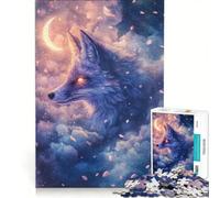 Puzzle per adulti da 1000 pezzi Volpe mistica nel cielo notturno gioco pratico rilassante e stimolante per la mente regalo di compleanno regalo di viaggio 50x75cm