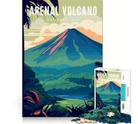 Puzzle per adulti da 1000 pezzi,Vulcano Arenal,Parco Nazionale,Clean Fit,Decorazione,Gioco di sfida mentale,Momento di relax,Regalo di compleanno,Arte (50x75cm)