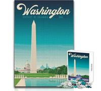 Puzzle per adulti da 1000 pezzi Washington DC Travel Poste Gioco stimolante Giocattoli Regali per donne Regali di compleanno Dimensioni 50x75cm