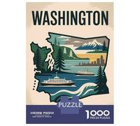 Puzzle Per Adulti Da 1000 Pezzi Washington State Travel Puzzle Per Adolescenti Gioco Pratico Decorazione Per La Casa Regali Di Natale E Compleanno 38x26cm/1000pcs