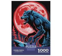Puzzle Per Adulti Da 1000 Pezzi Werewolf Howling at The Blood Moon Puzzle Per Adolescenti Gioco Per Famiglie Corsa Di Velocità Manuale Compleanno E Regali Unici 70x50cm/1000pcs
