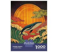 Puzzle Per Adulti Da 1000 Pezzi Whale Jumping Wave Puzzle Giochi Per Famiglie Decorazione Perfetta Regali Unici Per Compleanno E Natale 70x50cm/1000pcs