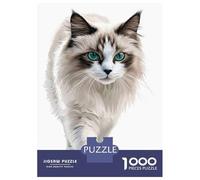 Puzzle Per Adulti Da 1000 Pezzi White Cat with Green Eyes Puzzle Per Adulti Giochi Rilassanti Ma Divertenti E Umoristici Regalo Di Compleanno, Regali, 38x26cm/1000pcs
