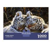 Puzzle Per Adulti Da 1000 Pezzi White Tiger Cubs Playing Puzzle Per Adulti Gioco Rompicapo Regali Per Donne Attività Divertenti A Casa 70x50cm/1000pcs