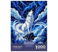 Puzzle Per Adulti Da 1000 Pezzi White Wolf Howling Under Lightning Storm Puzzle Per Adulti Giochi Rilassanti Regali Per Donne È Ideale Come Regalo 38x26cm/1000pcs