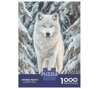 Puzzle Per Adulti Da 1000 Pezzi White Wolf in Winter Forest Puzzle Gioco Rompicapo Antistress Regali Unici Per Compleanno E Natale 52x38cm/1000pcs