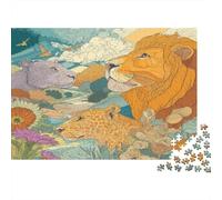 Puzzle Per Adulti Da 1000 Pezzi Wild Animals, Cartone Extra Spesso, An Artistic Wildlife Scene Inspired by Nature Antistress E Gioco Di Logica, Attività Per La Casa, Regalo, 70x50cm/1000pcs