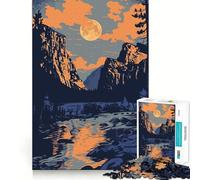 Puzzle per adulti da 1000 pezzi, Yosemite California, tramonto, bordo preciso, gioco creativo, gioco rilassante, pezzo artistico natalizio (38x52cm)