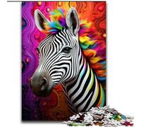 Puzzle per adulti da 1000 pezzi, zebre colorate in legno, regalo perfetto per bambini dai 14 anni in su, 50x75cm, giocattolo educativo per adolescenti, decorazione per casa e ufficio