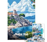 Puzzle per adulti da 1000 pezzi Zlatni Rat Croazia Puzzle da 1000 pezzi Giocattolo Decorazione da parete Analisi e logica compleanno (38x26cm)