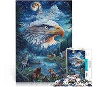 Puzzle per adulti da 2000 pezzi Aquila dipinta a colori Fatto di carta，da 14 anni in su Sfida di gioco educativo giocattolo Migliorare l'amore tra le coppie。misurare：70x100cm/27.5x39.3pollice