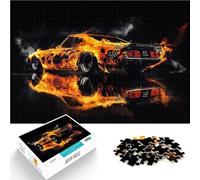Puzzle per adulti da 2000 pezzi “Auto sportiva retrò in fiamme” Fatto di carta,Adatto a partire dai 14 anni Interazione genitore-figlio apprendimento educativo regalo。misurare:70x100cm