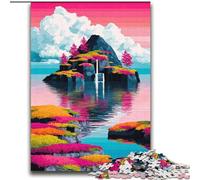 Puzzle per adulti da 2000 pezzi con vista sulla cascata, impegnativo da completare ma divertente e umoristico, con poster abbinato e foglio di quiz 70x100cm