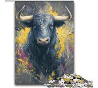 Puzzle per adulti da 2000 pezzi, dipinto a olio di un toro, impegnativo da completare ma divertente e umoristico, unico, decorazione per la casa e regalo, 70x100cm