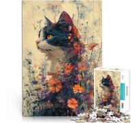 Puzzle per adulti da 2000 pezzi Gatto in un campo di fiori Fatto di carta，Adatto a persone dai 14 anni in su Gioco intellettuale regalo di compleanno。misurare：70x100cm/27.5x39.3pollice